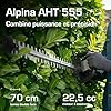 Alpina AHT 555 Taille-Haie Thermique, 650 W, Lame 70 cm – Lames Doubles, Poignée Arrière Pivotante 180° (3 Positions) – pour Haies et Arbustes