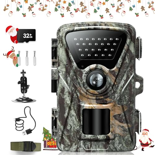 MAXDONE Trail Camera Hunting Camera Game - 1520P 28MP Trail Camera with Night Vision Motion Activated Waterproof IP66 Trail Cam 0.2s Trigger Time with 850nm Game Cameras and 2” LCD Wildlife Camera