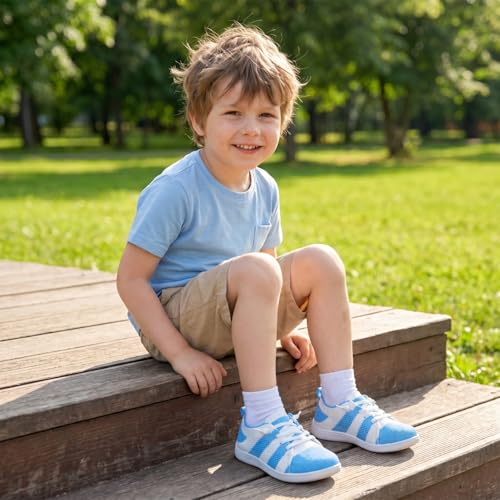 Image of LeIsfIt Toddler Shoes Girls Boys Wide Shoes Kids Zero Drop Minimalist Sneakers Barefoot Slip on Tennis Sneakers