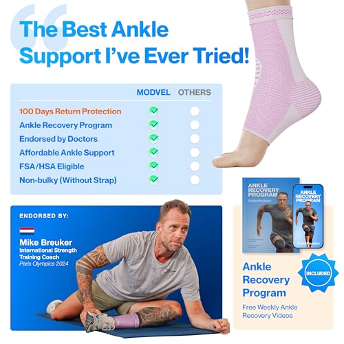Image of Modvel Foot & Ankle Brace Socks for Sprained Ankle Compression Sleeve - Foot Support for Women & Men - Tendonitis & Arthritis Ankle Brace Sports Running, Torn Ligaments & Women Stabilizing Ankle Wrap