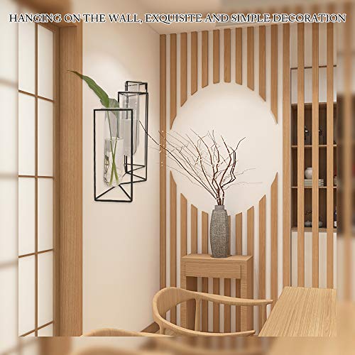 Shina Set Of 3 Test Tube Vase With Black Iron Frame Stand Creative Desktop Glass Planter Hydroponics Cylinder Clear Vase For Propagating Hydroponics Plants Flower Display Home Office Decor #TOP5