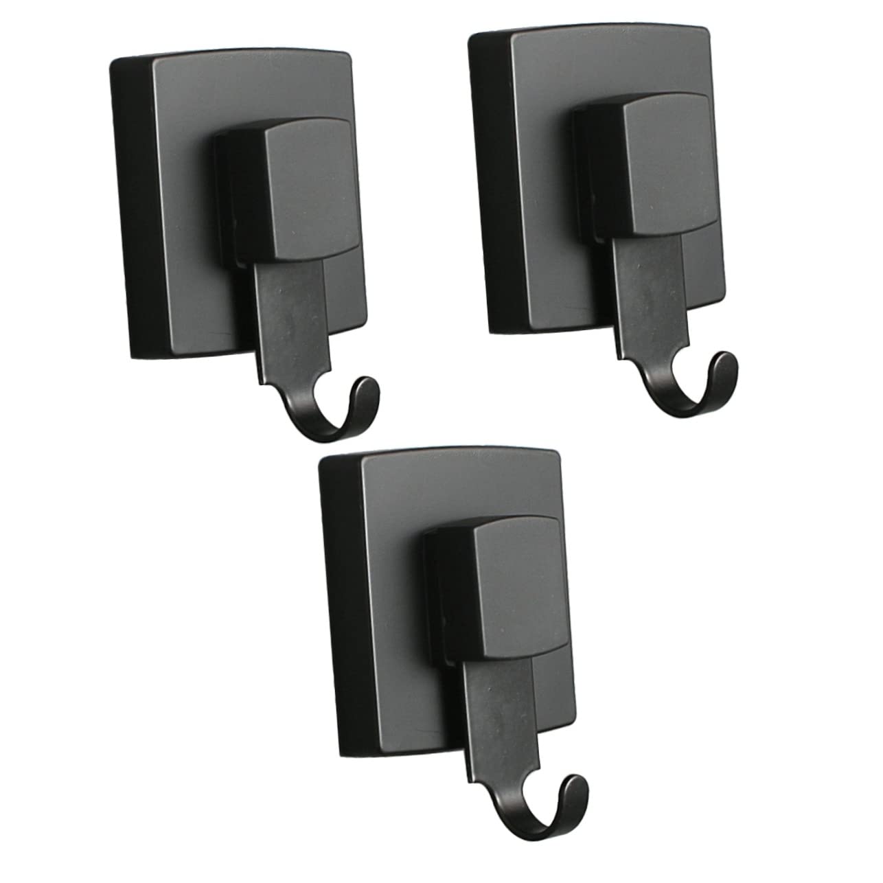3 Piezas Sin rastro de gancho colgadores de cuadros resistentes gancho de ventosa s adhesivos para cuadros toalleros para baño de succión Acero inoxidable Black