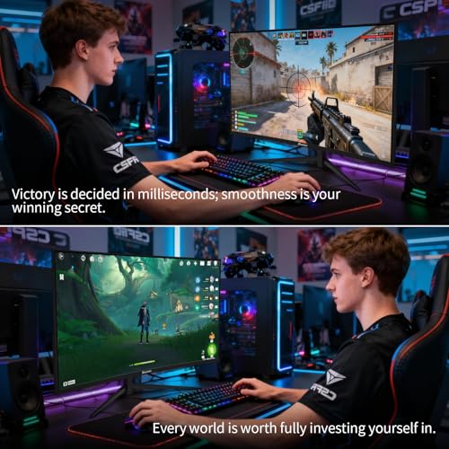 Image of 27 Inch Curved Gaming Computer Monitor 2K QHD(2560x1440) 180Hz Monitor,1ms 1800R Display, FreeSync, 4000:1 Contrast Ratio,100% sRGB, HDMI 2.0 & DisplayPort 1.4 VESA Mount(G27X Flex Pro)