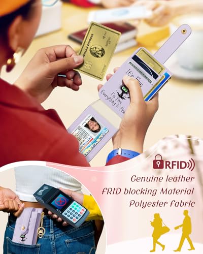 Hautebella Credit Card Holder Wallet for Women Cute Small for Ladies Teen Girls Female RFID Cats Fine Leather Cardholder Wallets Organizer Purse Sunflower Girly Aesthetic Print Unique Zipper - Image 5