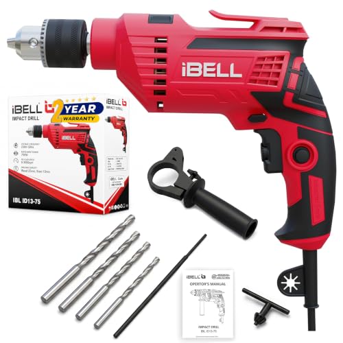 IBELL Impact Drill ID13-75 | 650W | 13mm Chuck | 2800 RPM | Copper Armature | 2-Mode Hammer & Drill | 12 Variable Speed Settings | Forward/Reverse | V
