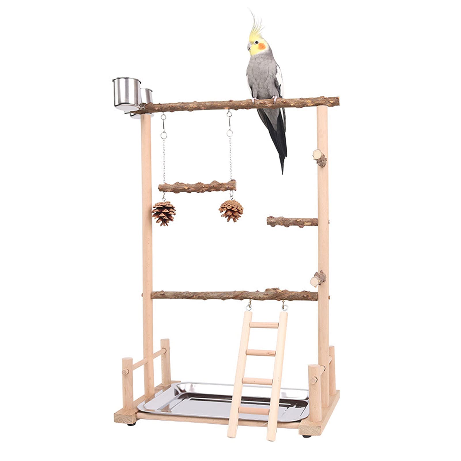 Kletterspielzeug für Vögel, Vogelseil, Kletterdekoration, Schaukeltraining, Sitzstange, Papageienkäfig, Spielzeugtablett, Kauen, Vogelstange, Ständer für Käfig