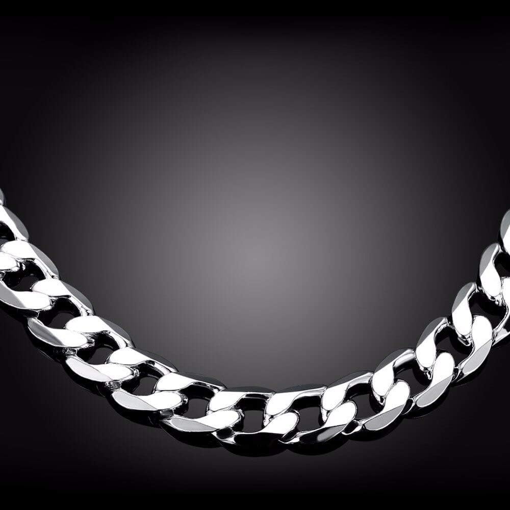 925 Sterling Silber Panzerkette Statement-Halskette 12 mm 20 Zoll Modischer Sterling-Silber-Schmuck