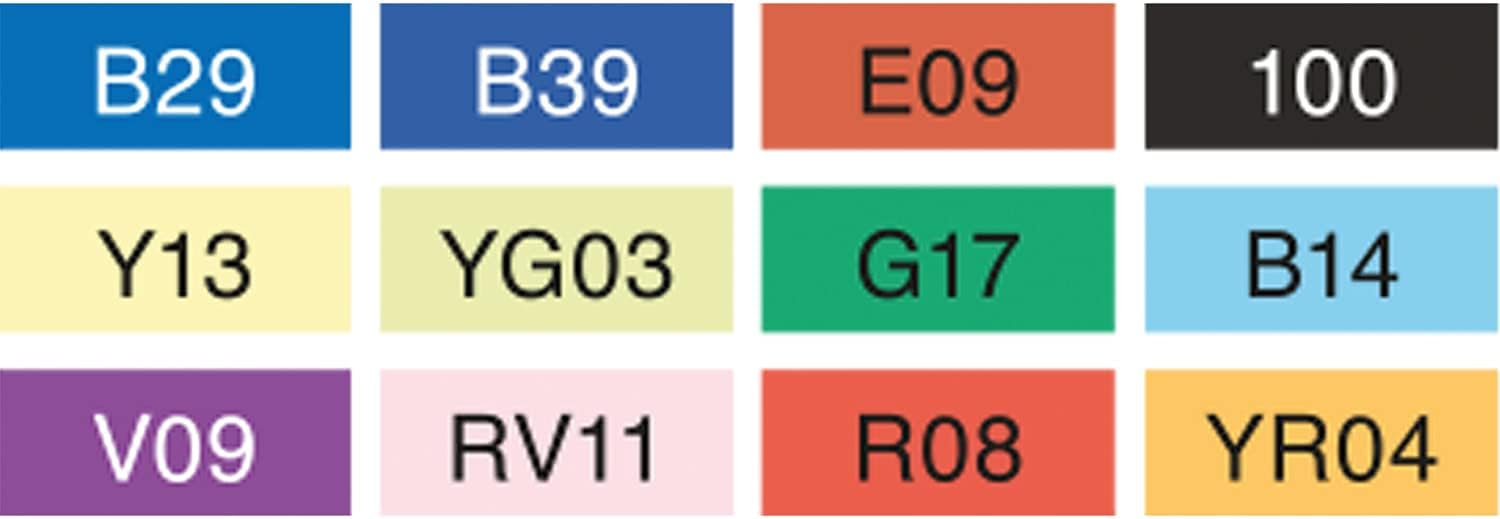 Copic Alcohol Sketch Marker Set, 12, Basic, Count : Arts, Crafts & Sewing