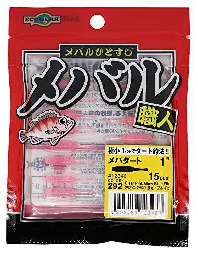 エコギア(Ecogear) ワーム メバル職人 メバダート 1インチ 25mm クリアピンクグロウ(夜光) ブルーフレーク #292 ルアー