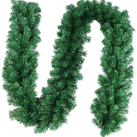 Outroad 9 ft Christmas Garland Soft Greenery Twist Wreath Artificial Ivy Non-Lit Green Garland, for Holiday Season Outdoor Indoor Party Decorations (20 Pack) Cover