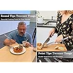 JETKONG 2 Pcs 12-Inch Cooking Tweezers Stainless Steel, Straight Food Tweezers, Professional Kitchen Tweezers/Forceps for Cooking Repairing and BBQ (12-Inch, Silver) - Image 4