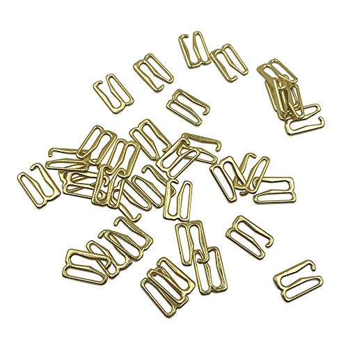 Gold 100pcs Metal Hardware Hoops Lingerie Adjustment Bikini S Replacement Hooks Clasp Figure 9 for Bra Strap Apparel Holder Findings,3/4 inch,Q2554