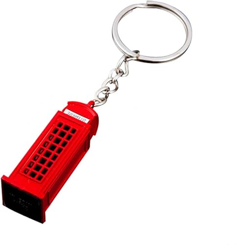 Miniatura 4 de Toyvian Juego de 4 llaveros temáticos de Londres, autobús, Big Ben, cabina telefónica, buzón de correos, recuerdos británicos para decoración