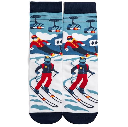 Lavley Fun Socks for Skiiers and Snowboarders - Funny Gifts for Men and Women who Love to Ski - Unisex, One Size Fits Most3