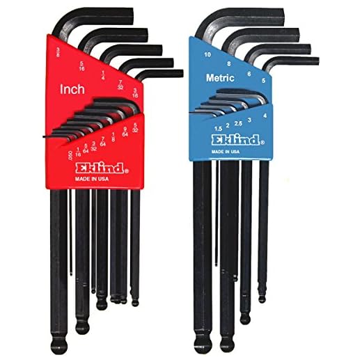 Eklind 13222 Ball-Hex L-Key allen wrench Combo- Inch / MM (2 sets 22pc), 22-piece set