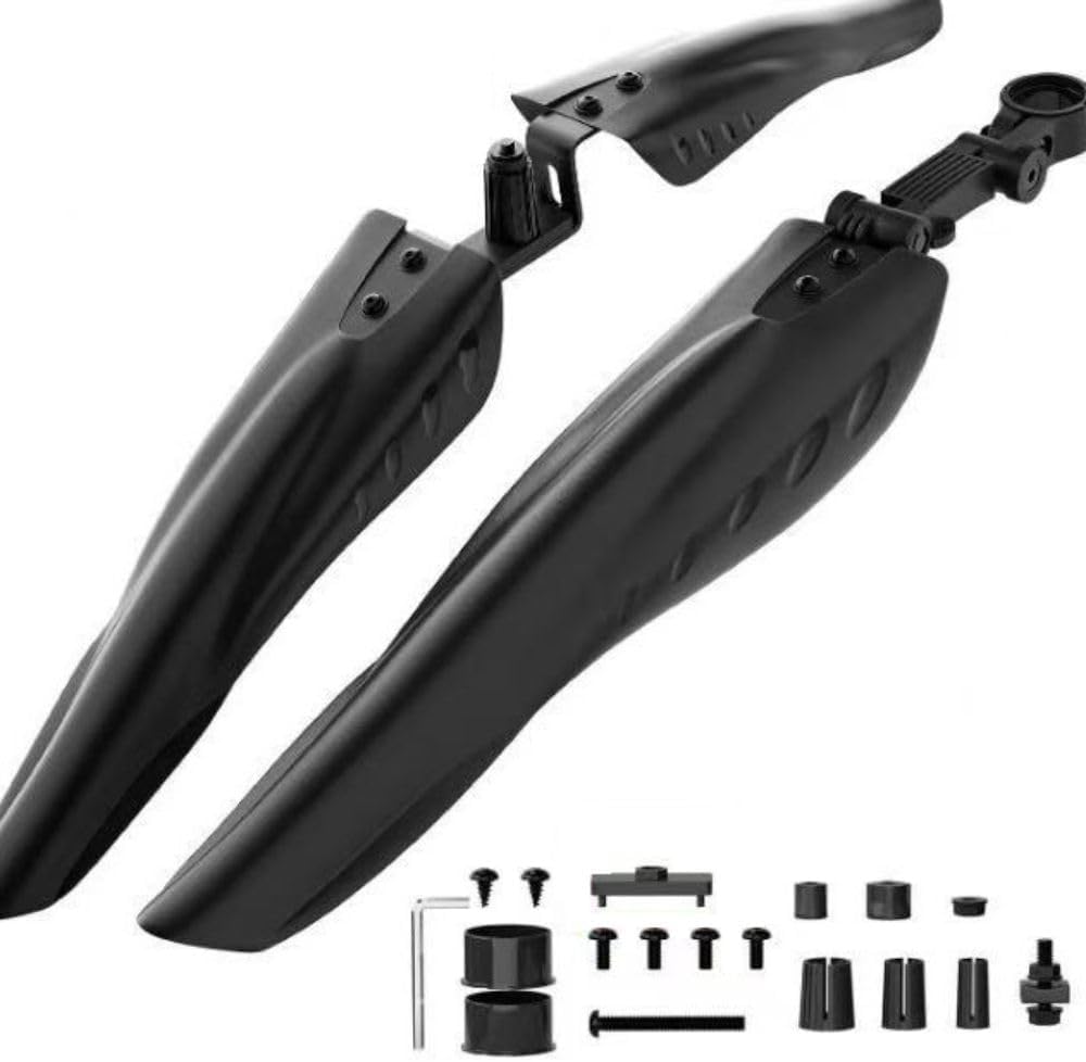 Bike Splash Guard Set - Front & Rear Adjustable Mudguards for 24/26/27.5 Inch Wheels, Universal Full-Cover Splash Protection for Mountain & Road Bicycles