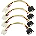 TOTOT 4pcs SATA 15Pin Male to IDE Molex 4Pin Female HDD Extension Power Adapter Cable for Serial ATA Hard Drives and CD ROM Drives 20cm