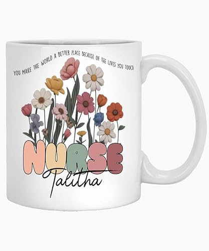 Custom Name Talitha 11oz White Mug Nurse Mug, Personalized Nurse Coffee Mug, Custom Rn Gifts, Nurse Gifts, Lpn Cup Healthcare Gifts, Student Nurse Gifts for Her, Staff Nurse 582417