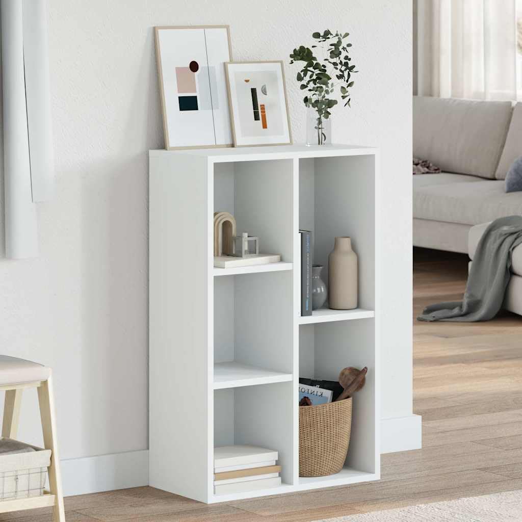 vidaXL Bibliothèque/Buffet, Meuble de Rangement avec Compartiment, Armoire à Livres Salon Intérieur, Moderne, Blanc Bois d’Ingénierie