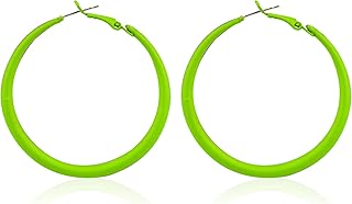 80s Hoop Earrings Colorful Hoop Earrings Neon Chunky Hoop Earrings Chunky Earrings Large Retro Exaggerated Round Hoop Earrings for Women Girls Halloween Party Vintage Holiday Jewelry