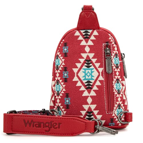 Image of Wrangler Small Sling Bag for Women, Leather Crossbody Bags Cross Body Purse Fanny Packs with Adjustable Strap for Gift