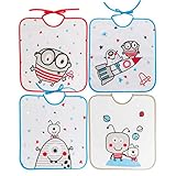 ✔ Pack de 4 baberos impermeables para bebé. Cierre con cintas