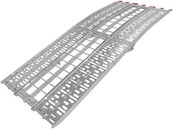Titan Ramps 7.5' Aluminum Motorcycle Loading Ramp for Pickup Trucks 1,000 lb. Capacity, Serrated Rungs Provide Traction