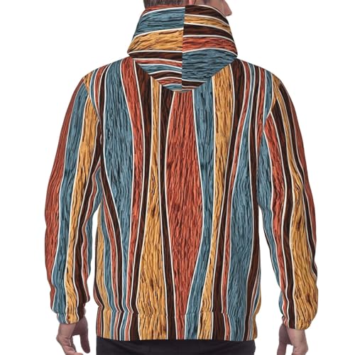 Sweat à capuche rayures colorées EdWal en polyester décontracté
