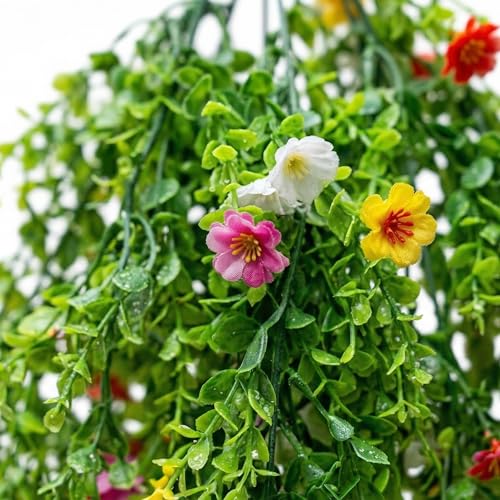 Image of Dekorly 2 Pack Artificial Plants Artificial Hanging Plants Faux Eucalyptus Leaf Greenery Fake Hanging Eucalyptus Plant (Green) (2, New Flower Vines)