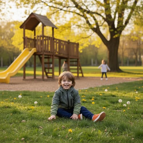 Image of Volunboy Toddler Boys Windbreaker Jackets Patchwork Lightweight Zip Hoodie Outerwear Fall Spring Windproof Hooded Coat