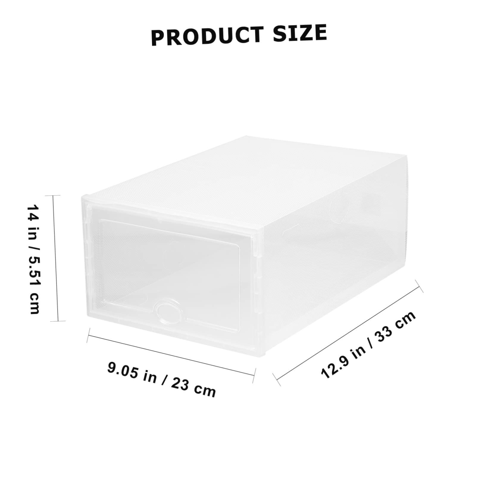 OFFSCH 6 Pcs Transparent Shoe Box Drawer Style Plastic Storage Container for Home Organization Stackable Lightweight Design for Shoes and Accessories