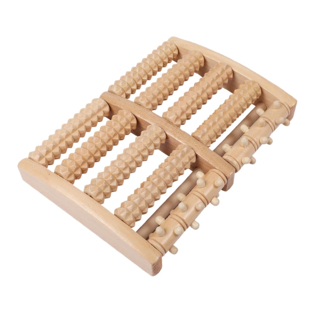 Masajeador De Pies De Madera Natural Rodillo Terapéutico Para Relajación y Alivio De Tensión Diseño Arqueado y Resistente Para Cuidado De Pies Casa