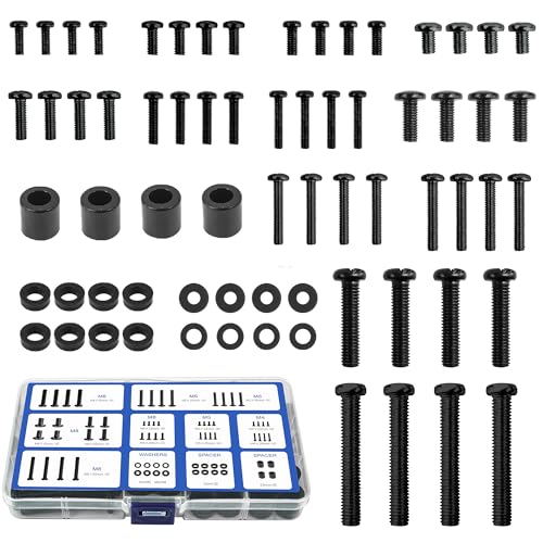 Charmount Universal TV Wall Mount Screws Hardware Bolt Kit, Includes M4, M5, M6, M8, Spacers and Washers, VESA Mounting Screws Set for All TVs and Monitors