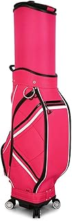 Torby do Golf Lekki Chowany Torba Stojak Golf Z Koła Torba Wodoodporna Wózek Golf Torba Torba Golf Club Bag (Color : Rose, Size : 27x42x128cm)