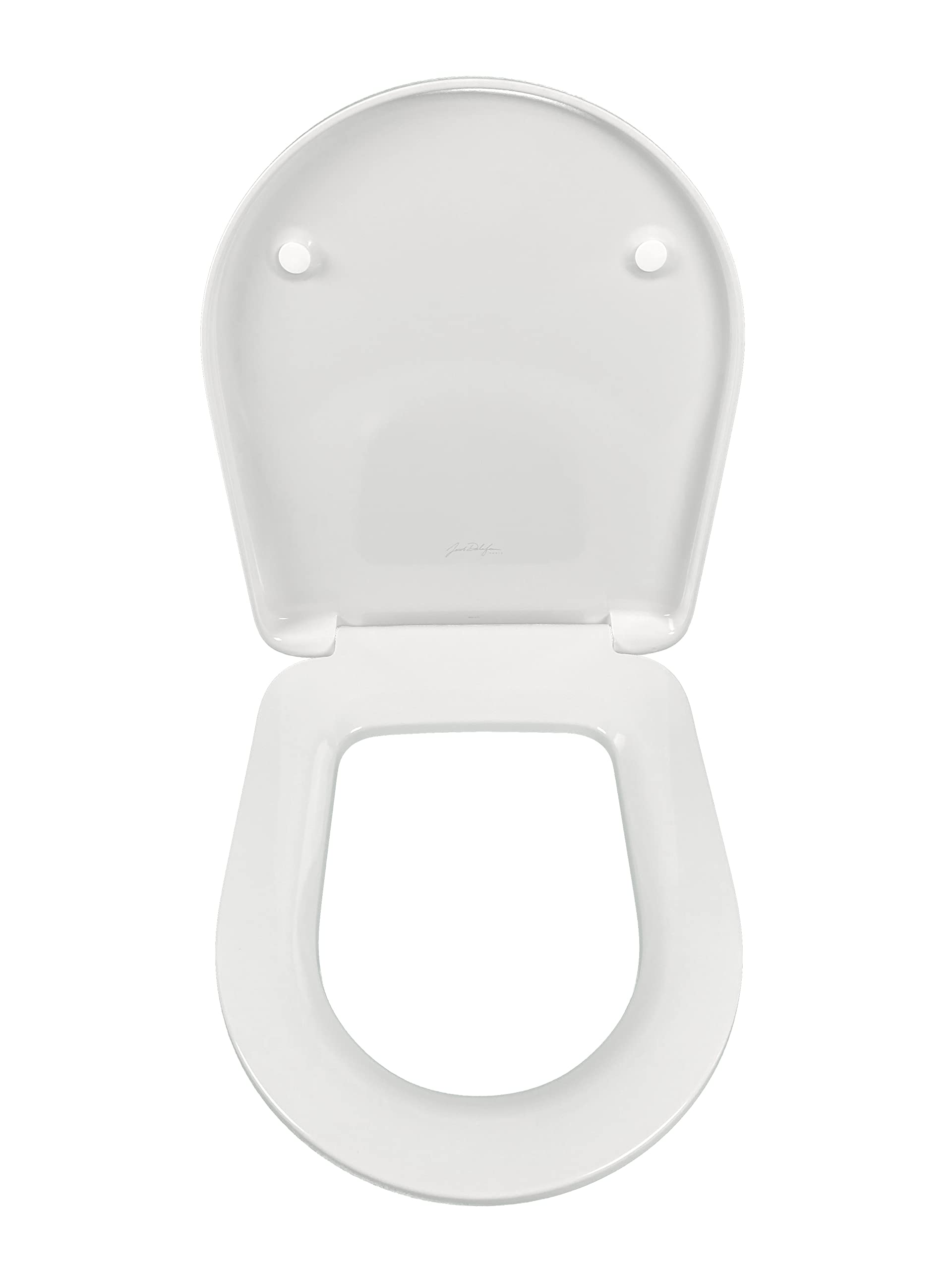Asiento Jacob Delafon - Serenity E22864-00 / Thermodur extra-plano de descenso progresivo y desmontable, con bisagras metálicas inoxidables. Compatible con inodoros Serenity. Color blanco.