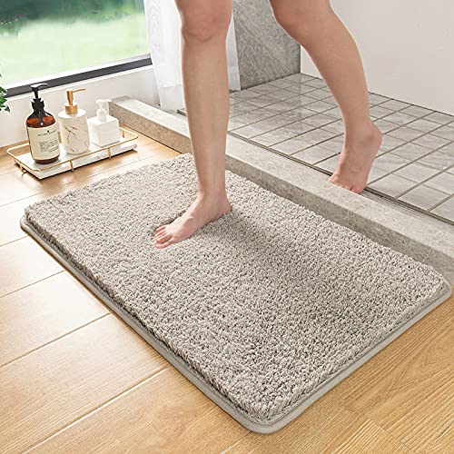 Chłonna antypoślizgowa mata łazienkowa miękka mikrofibra gruby dywanik łazienkowy można prać w pralce dywan łazienkowy do łazienki sypialni salonu 40 x 60 cm (kolor: szary, rozmiar: 50 * 80 cm)