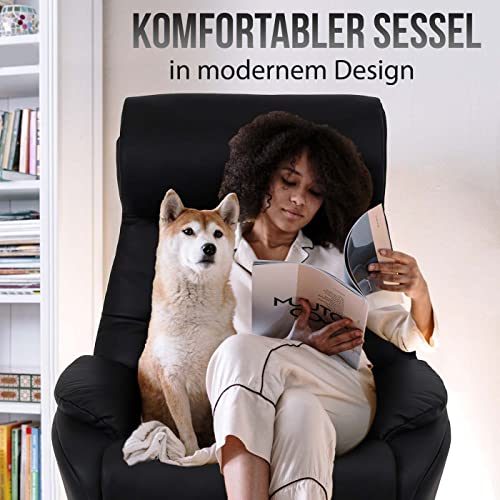 Relaxsessel mit Hocker HWC-K98, Fernsehsessel Sessel, Liegefunktion drehbar, Metall Echtleder/Kunstleder - braun – Bild 3