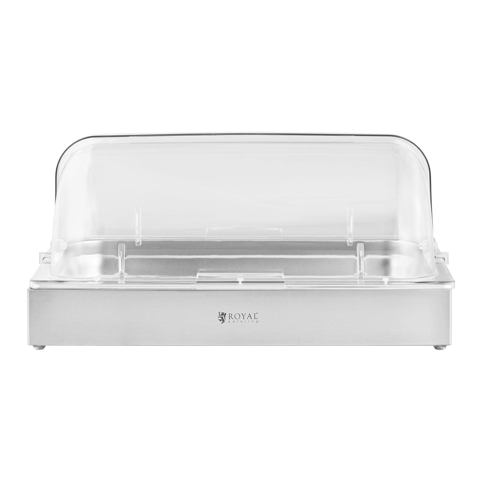 Royal Catering RCCD-RC-01 Expositor para buffet GN 1/1 Acero inoxidable con cubierta Bandeja de servicio Bandeja de buffet Fuente para catering
