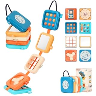 SOSUSHOE Busy Board for 1 Year Old, Travel Toys for Toddler 1-3 on Plane Car, Montessori Busy Board Busy Cube, Toys for 1 Year Old Boy Girl, Easter Basket Stuffers for Toddler