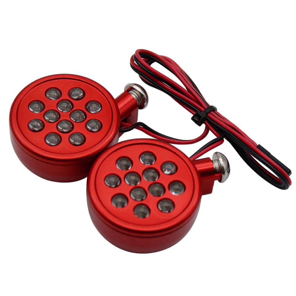 smTSRC LED CNC Red Aluminum Light Pods Red for 1/5 HPI Rovan King Motor Baja LOSI FG 5b 5t 5sc Rc Car Parts