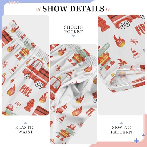 ZZXXB Fireman Crocodile Boys Long Pants Soft Trousers Elastic Waist Kids Lounge Bottoms with Pockets S-XL4