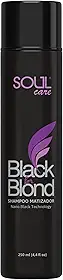 Shampoo Matizador Profissional Black Blond: 300ml - Para Cabelo Loiro e Grisalho Desamarelador Soul Care
