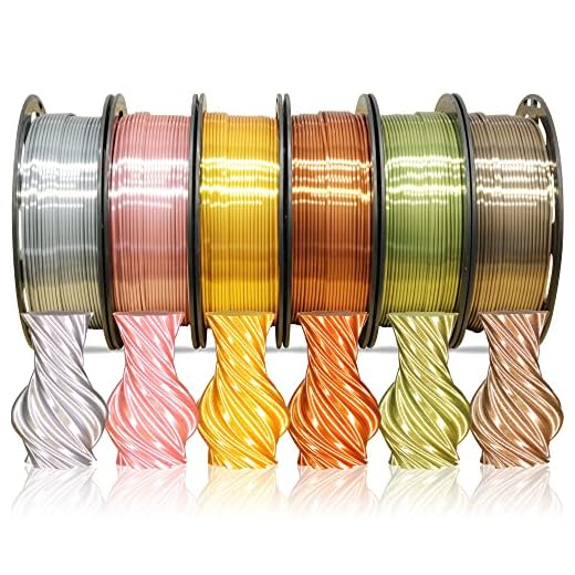 ⚡ MIKA3D 1.75mm Silk PLA Filament 6 in 1 Bundle Pack, 6 Metallic Shiny Colors: Gold/Silver/Copper/Bronze/Coffee Gold/Rose Gold, Each Spool 250g, 6 Spools Packed, Total 1.5Kg 3D Printing Material
