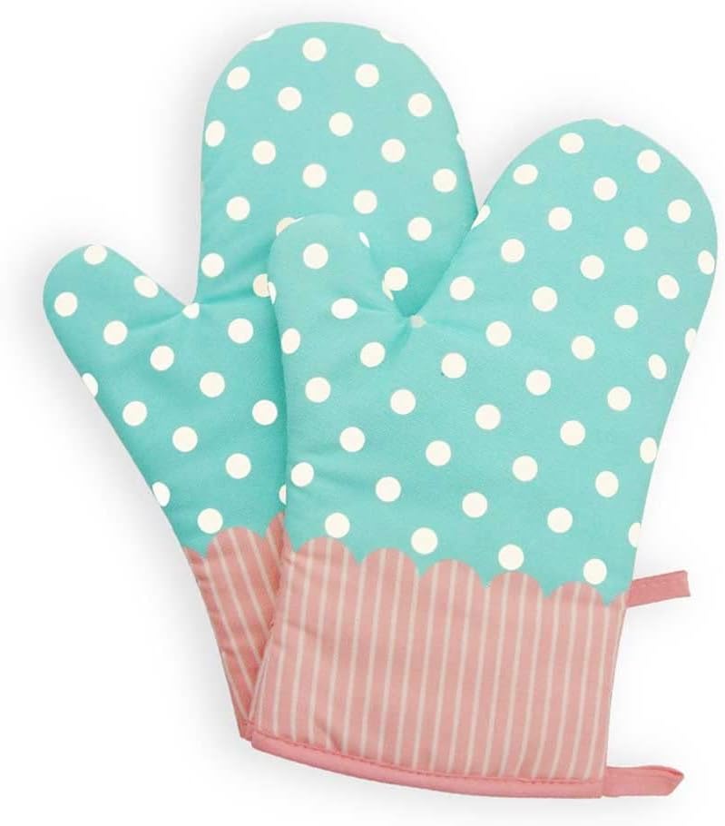 Useful Cotton Kitchen Insulated Pad Cooking Microwave Baking BBQ Oven Potholders Mitts Gloves