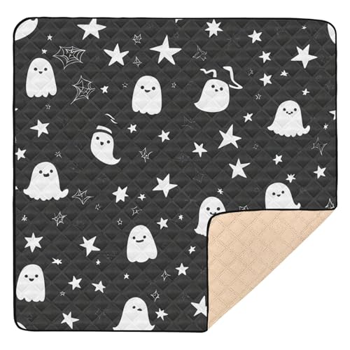 BOESI Graffiti Ghost Baby Play Mat, 50“ X 50” Washable Folding Crawling Mat, Baby Floor Mat, Soft, Non-Slip