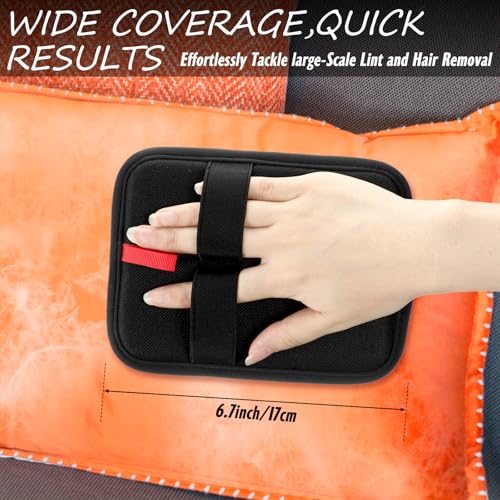 Image of Didaey 2pcs Pet Hair Removal Glove Electrostatic Reusable Remover for Cat Dog Cloth Couch Furniture Carpet Car Seat Cat Grooming Animal Fur Removel Tool(Red,Rectangle)