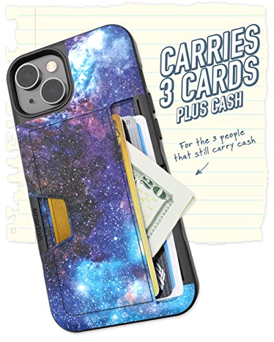 Image of Smartish iPhone 14 Wallet Case - Wallet Slayer Vol. 2 [Slim + Protective] Credit Card Holder w /Kickstand - Drop Tested Hidden Card Slot Cover Compatible w /Apple iPhone 14 - Spaced Out