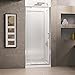 DreamLine DL-6218C-01CL Flex 36-in. W x 36-in. D x 76-3/4-in. H Frameless Shower Door, Backwall and Base Kit, Chrome Finish Hardware