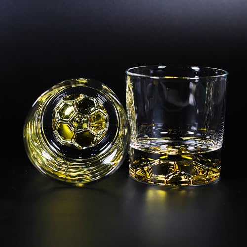 Image of Melbify Gold Football Whiskey Glass Gift Set | 1 pcs Set | 300 ml | Ultra-Premium | Gold-Bottomed | Imported | Luxurious | Ideal for Wedding Gifts, Anniversary, VIP and Corporate Gifts