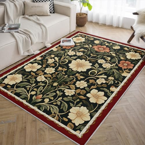 Tapis rétro 90x150 antidérapant et lavable style bohème - 5